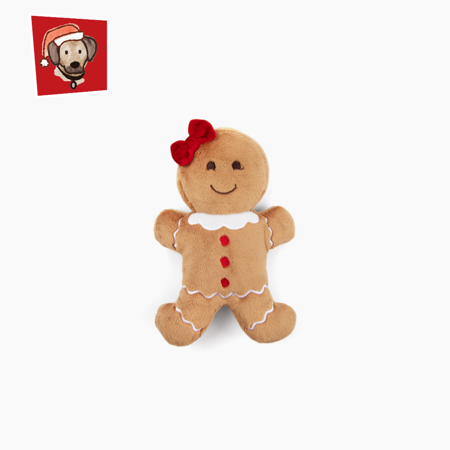 Fluff & Tuff Christmas Judy Gingerbread Soft Dog Toy with Squeaker Small