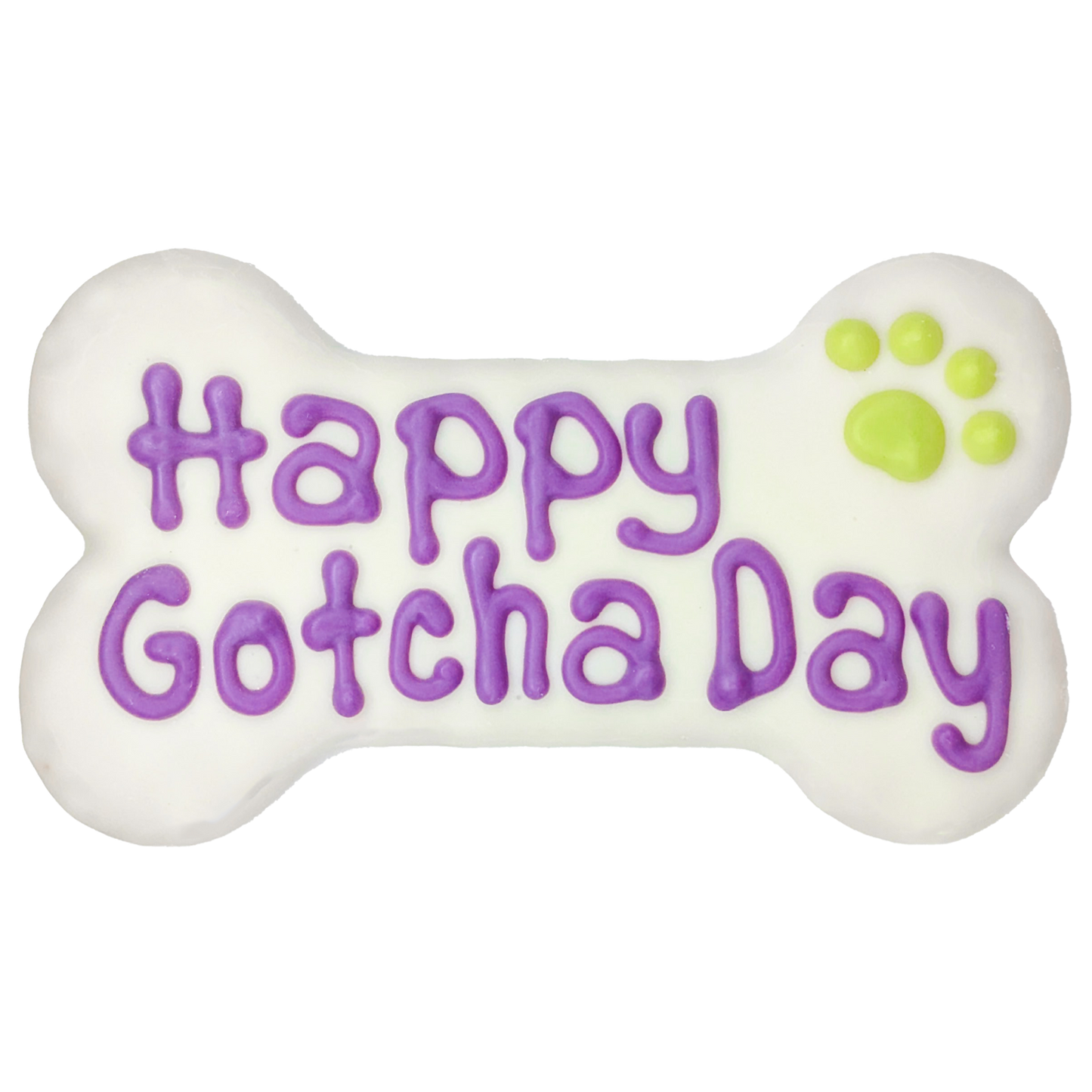 Happy Gotcha Day 6" Bone Cookie for Dogs made by Bosco & Roxy's of Canada