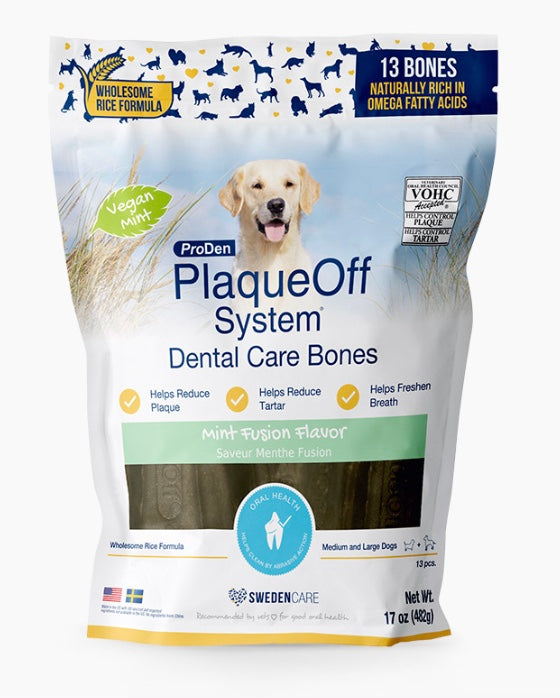 ProDen PlaqueOff System™ Dental Care LARGE Bones – Veggie Mint 13 Bones/Bag