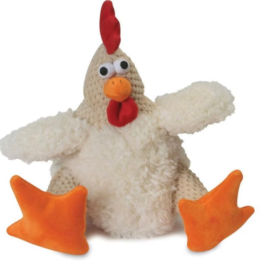 GoDog Checkers Sitting Rooster Dog Toy