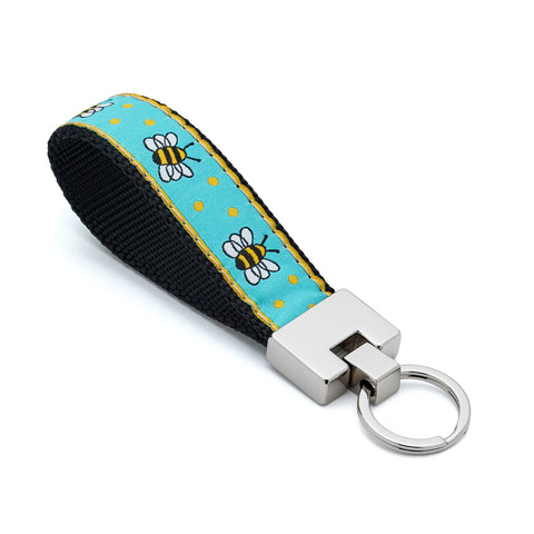 Key Ring Wristlet -  Fits over Most Wrists - Bee