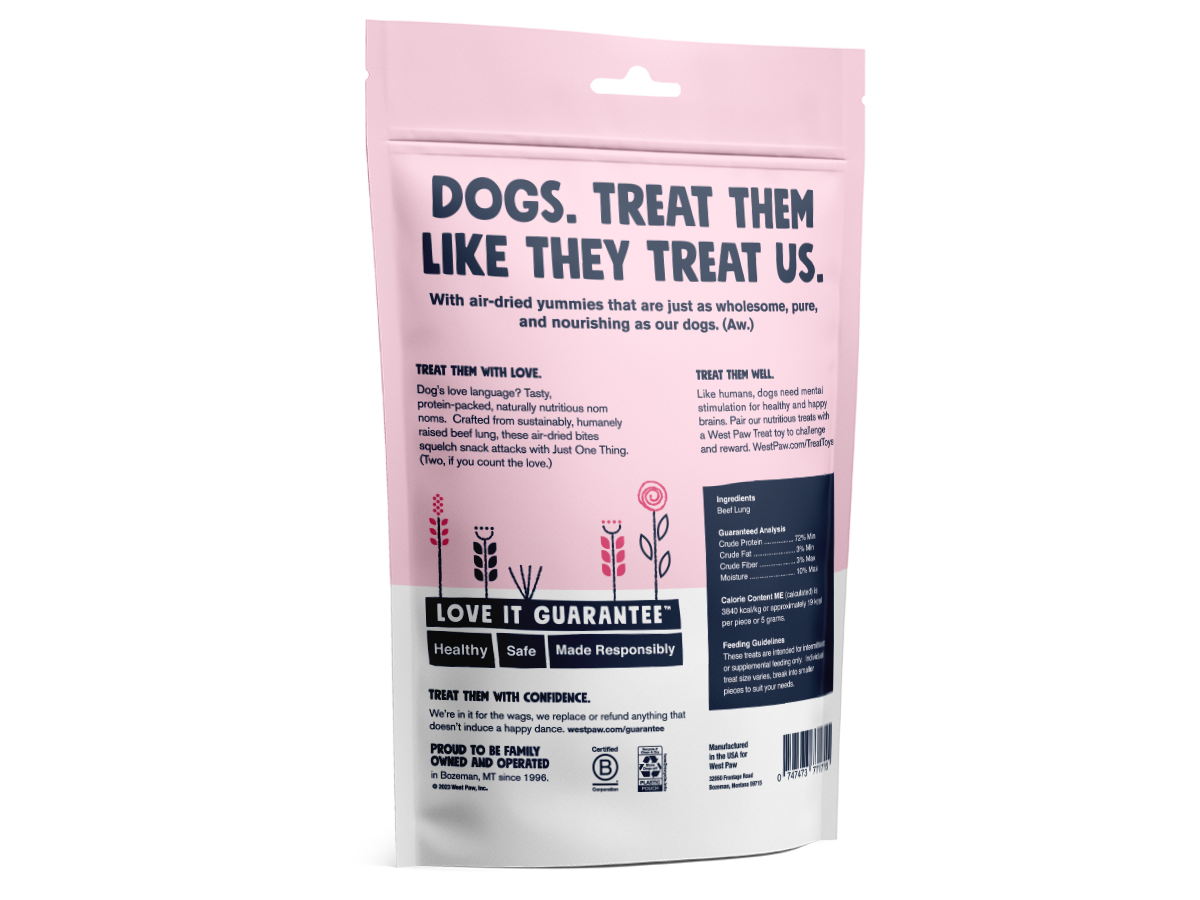 West Paw Air Dried Beef Lung Treats for Dogs