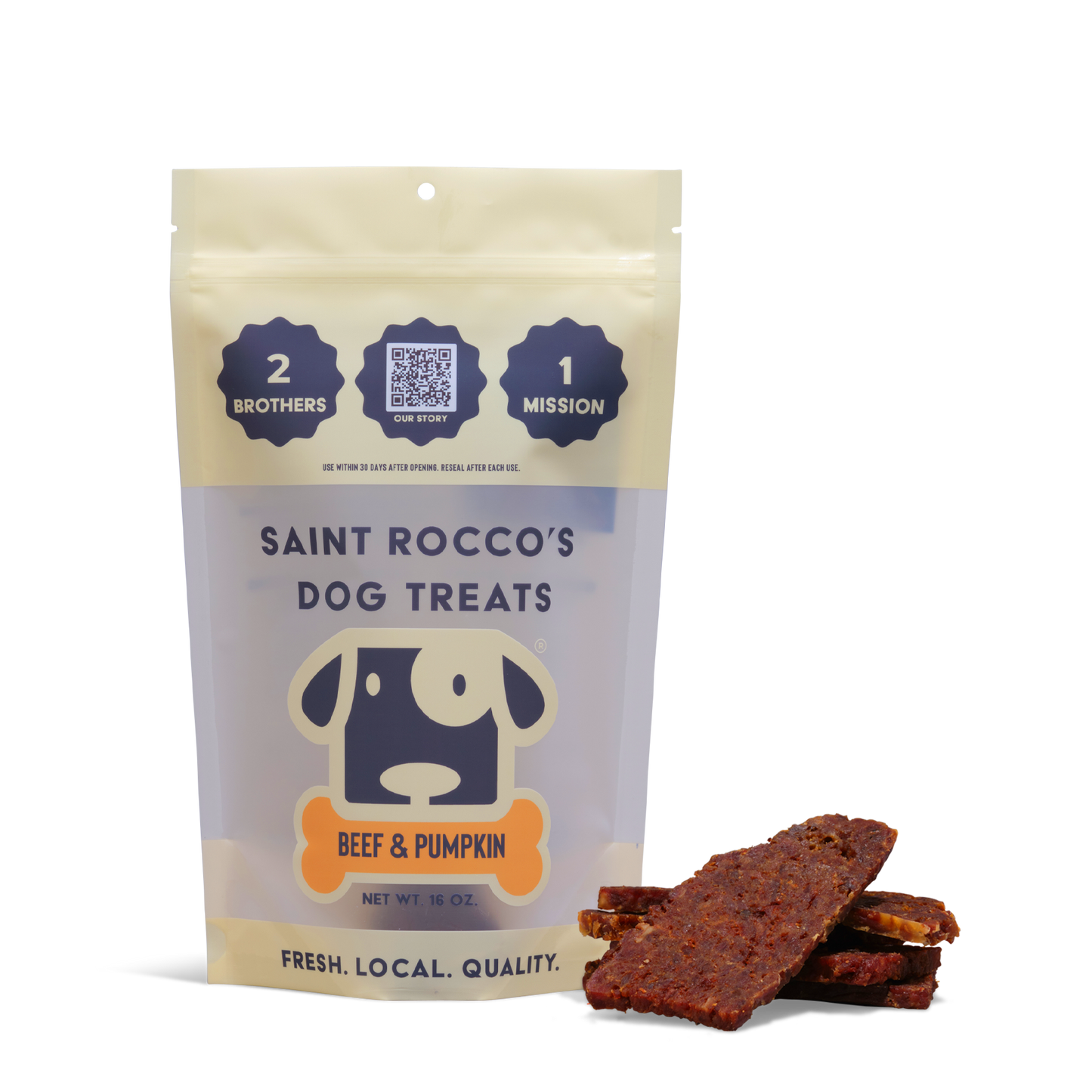 Saint Rocco's Beef & Pumpkin Crumb Free Treats for Dogs 8oz