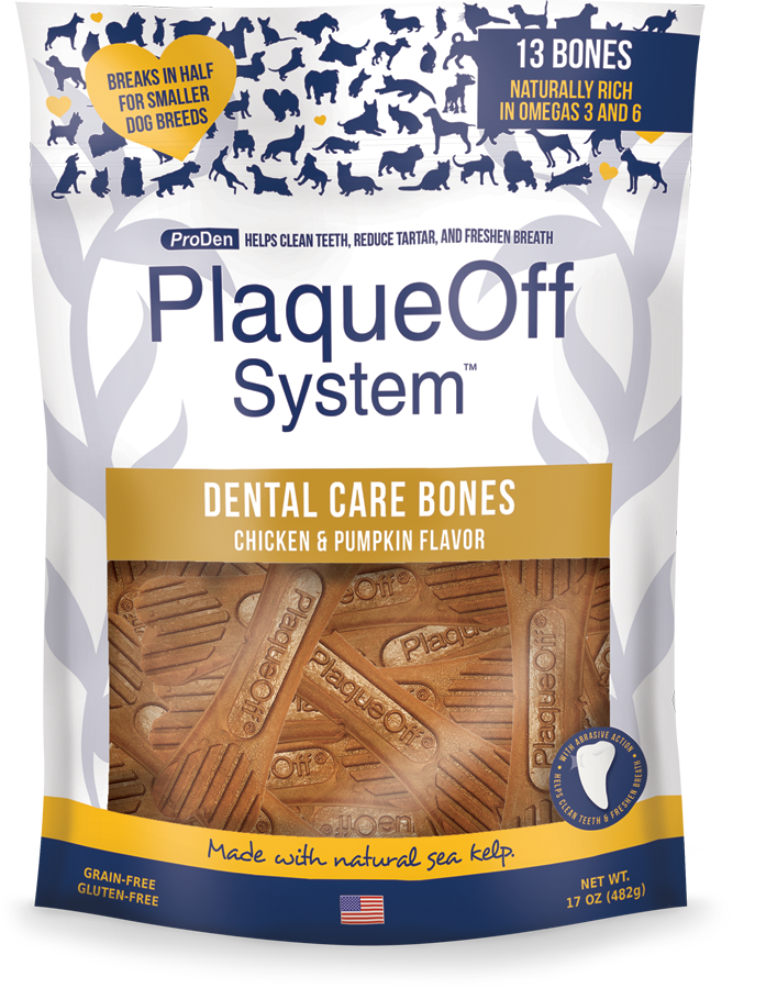 ProDen PlaqueOff System™ Dental Care LARGE Bones – Chicken & Pumpkin 13 Bones/Bag
