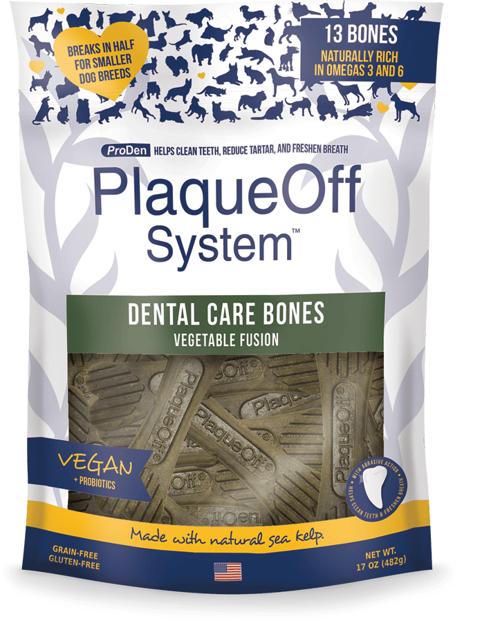 PlaqueOff System™ Dental Care LARGE Bones - Vegetable Fusion 13 Bones/Bag-Boats n Barks
