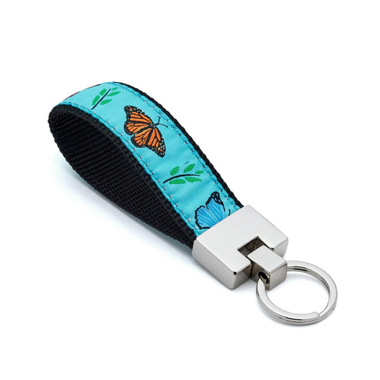 Key Ring Wristlet -  Fits over Most Wrists - Butterfly