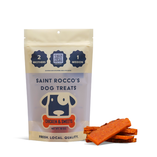 Saint Rocco's Chicken & Sweets (sweet potato) Crumb Free Treats for Dogs 8oz
