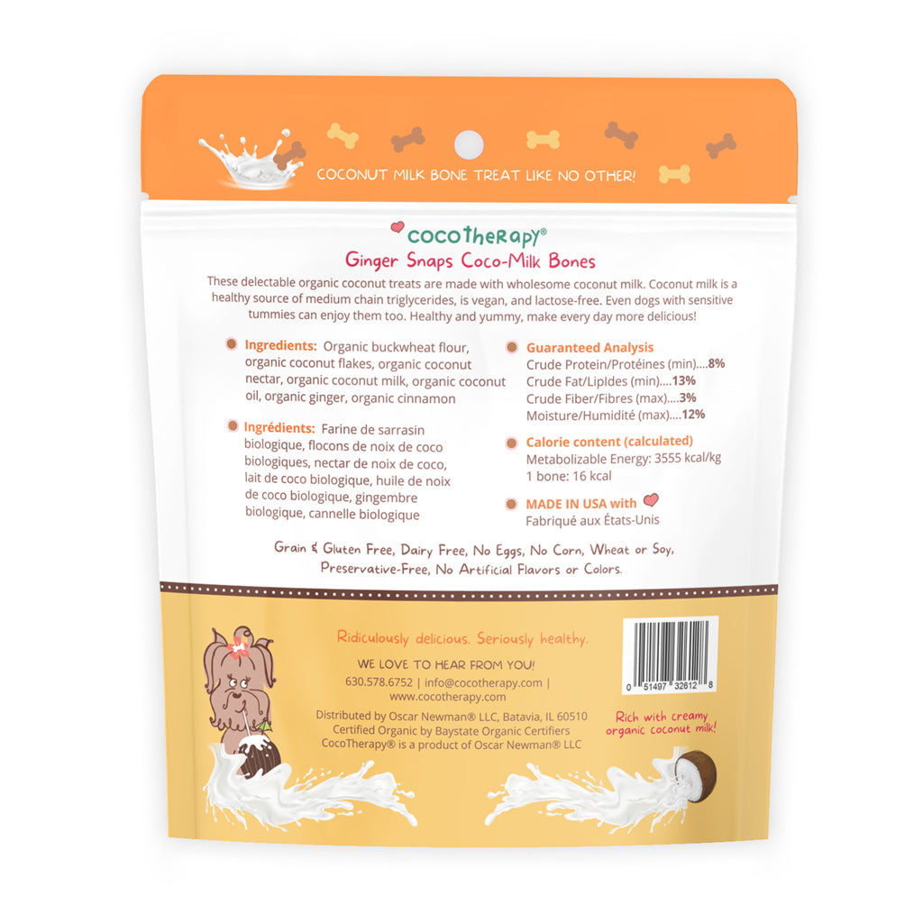 Coco-Milk Bones Treats for Dogs Coconut and Ginger Snaps