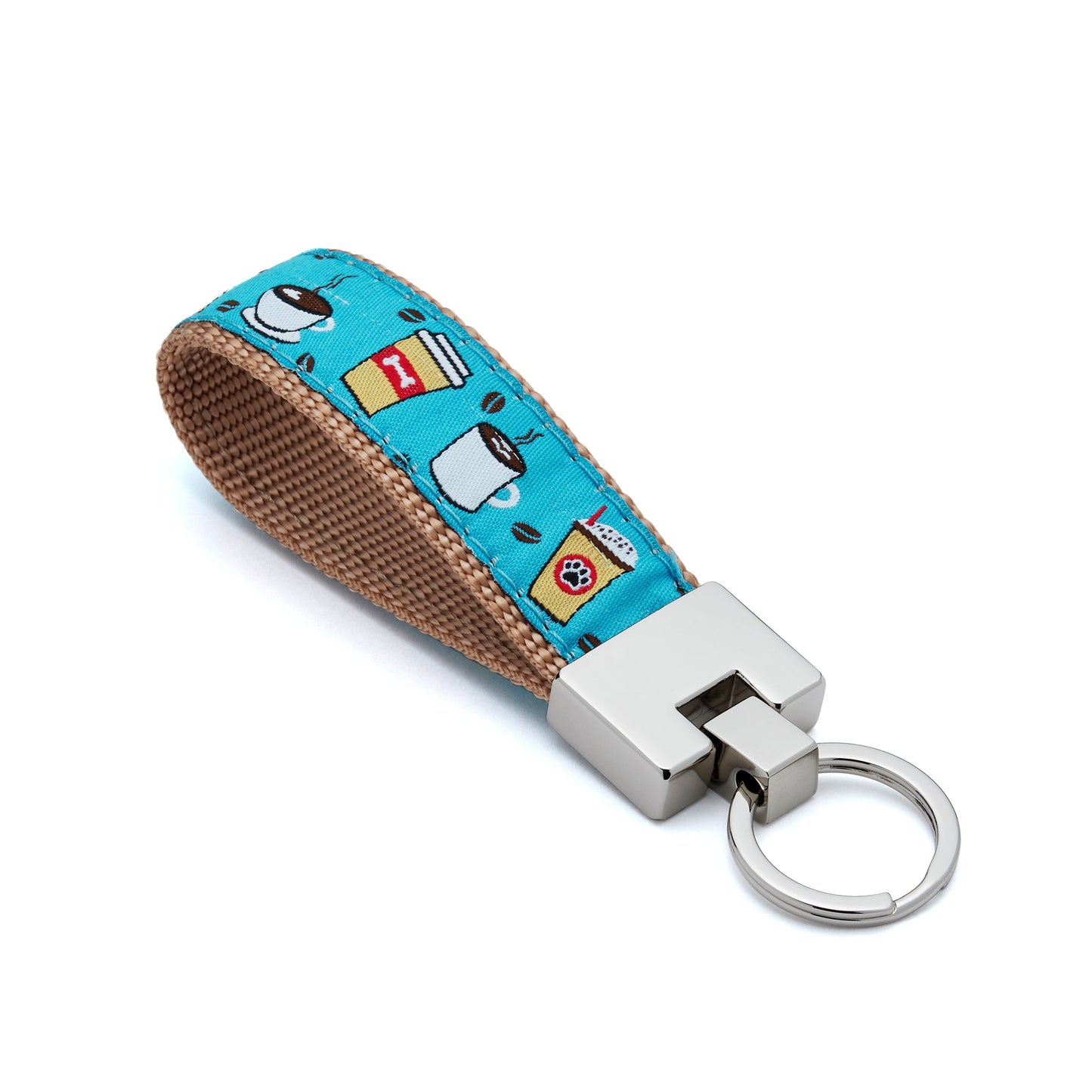 Key Ring Wristlet -  Fits over Most Wrists - Coffee Nut