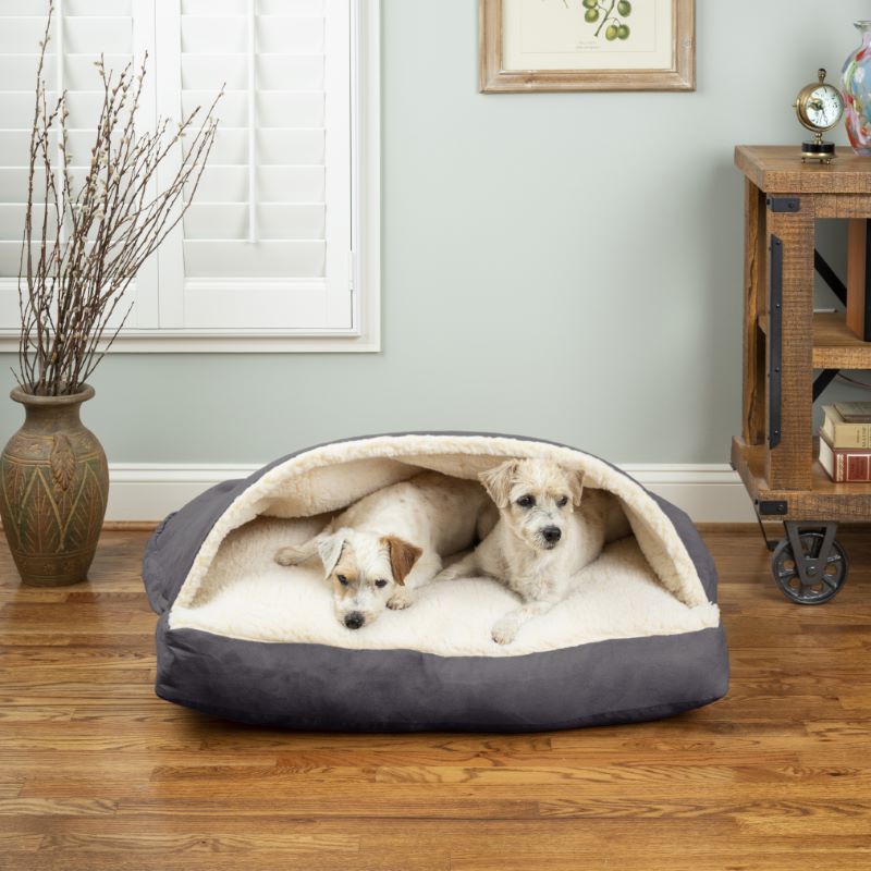 Luxury Cozy Rectangle Cotton Filled Cave Bed For Dogs made in USA