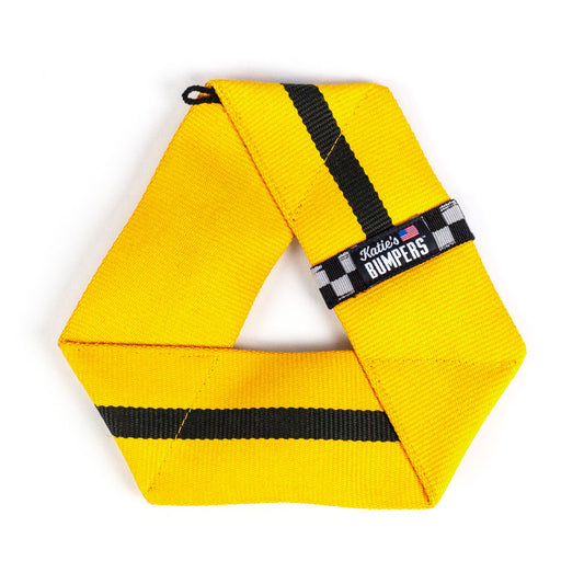 Frequent Flyer Triangle Fetch Dog Toy with Squeakers Yellow