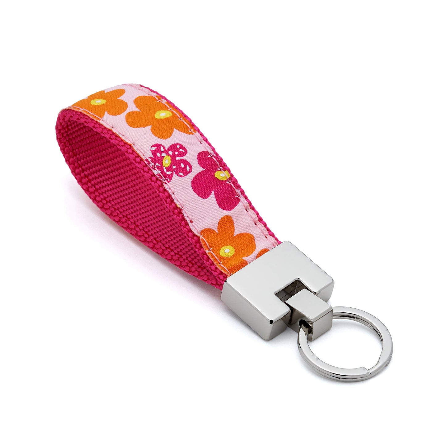 Key Ring Wristlet -  Fits over Most Wrists - Flower Power