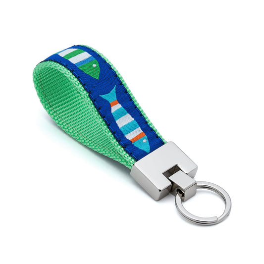 Key Ring Wristlet -  Fits over Most Wrists - Fish