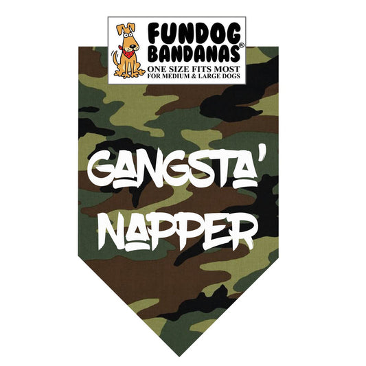 Gangsta Napper Bandana Camo and Black fabrics