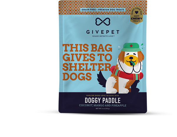 Give Pet Doggy Paddle Soft Chewy Training Treats for Dogs - Coconut, Mango, Pineapple
