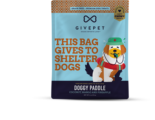 Give Pet Doggy Paddle Soft Chewy Training Treats for Dogs - Coconut, Mango, Pineapple