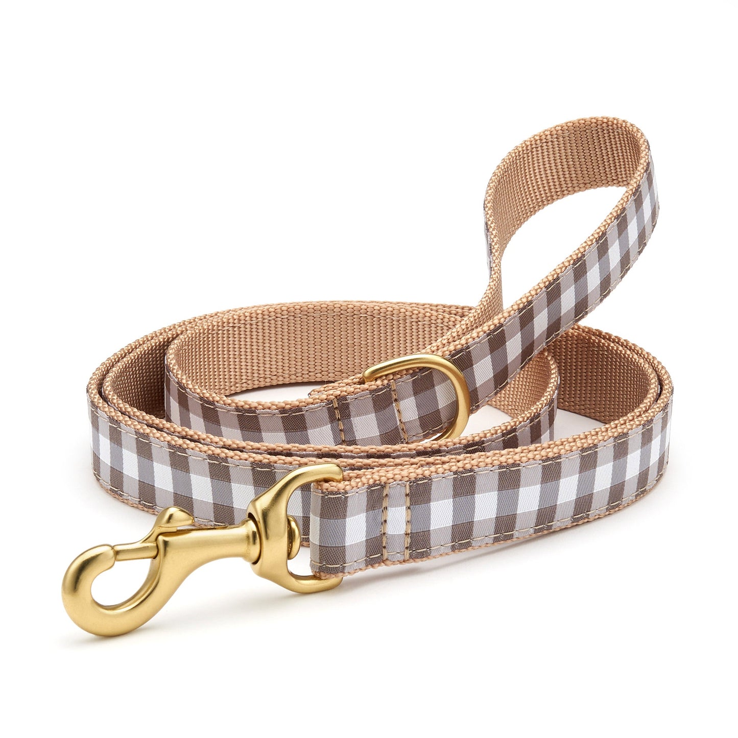 Grey Check Dog Lead by Up Country