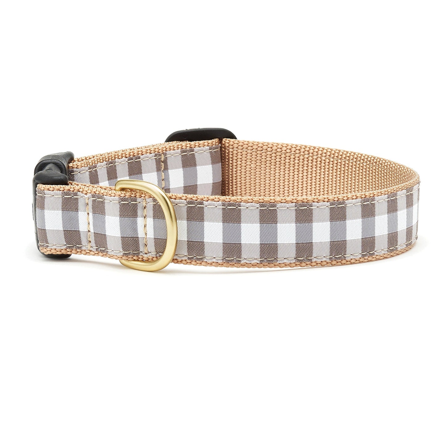 Grey Check Dog Collar by Up Country