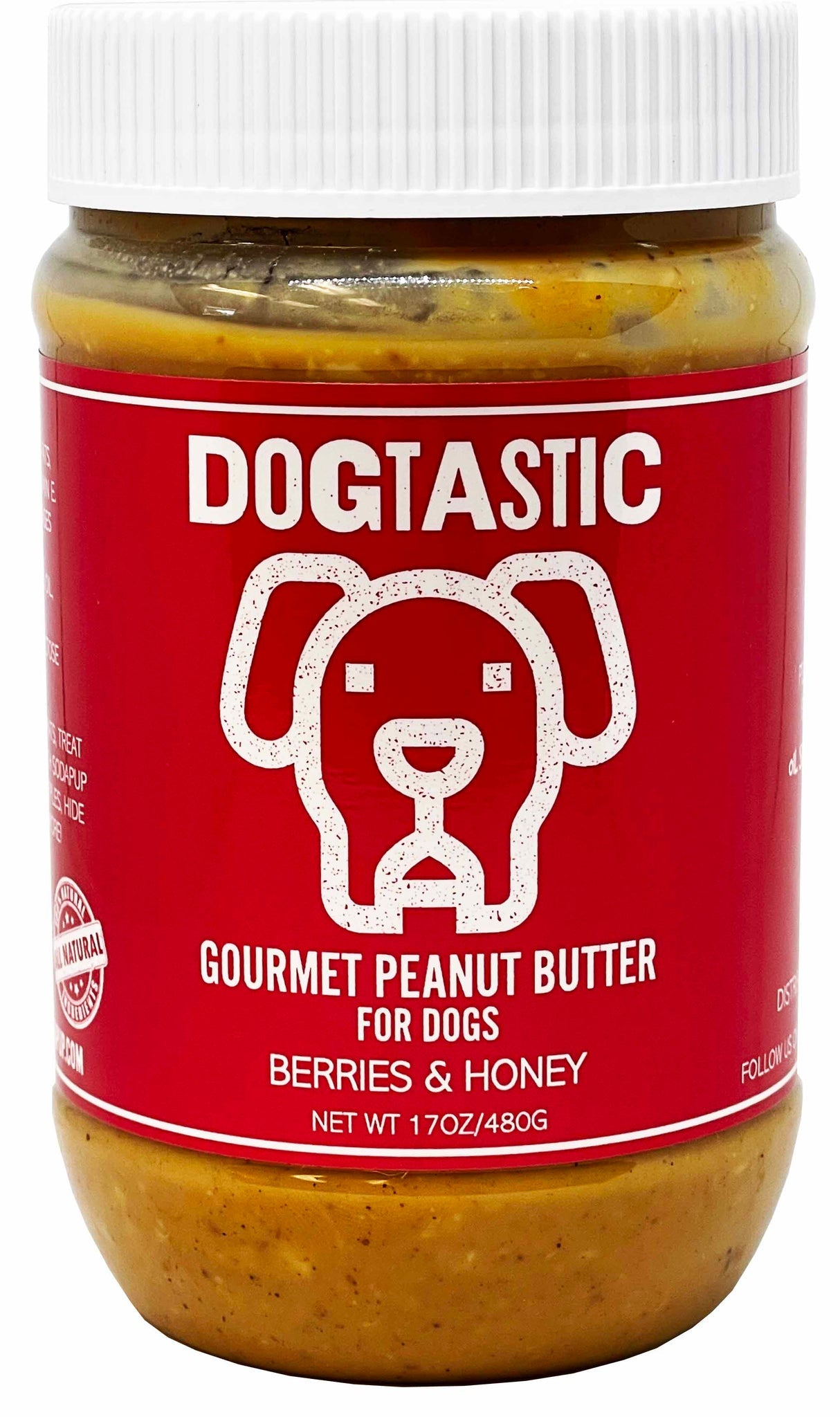 Gourmet Peanut Butter for Dogs-with Honey and Berries (Blueberries, Strawberries & Blackberries)