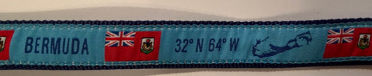 Bermuda Flag Dog Collar on Navy Blue Webbing by Up Country