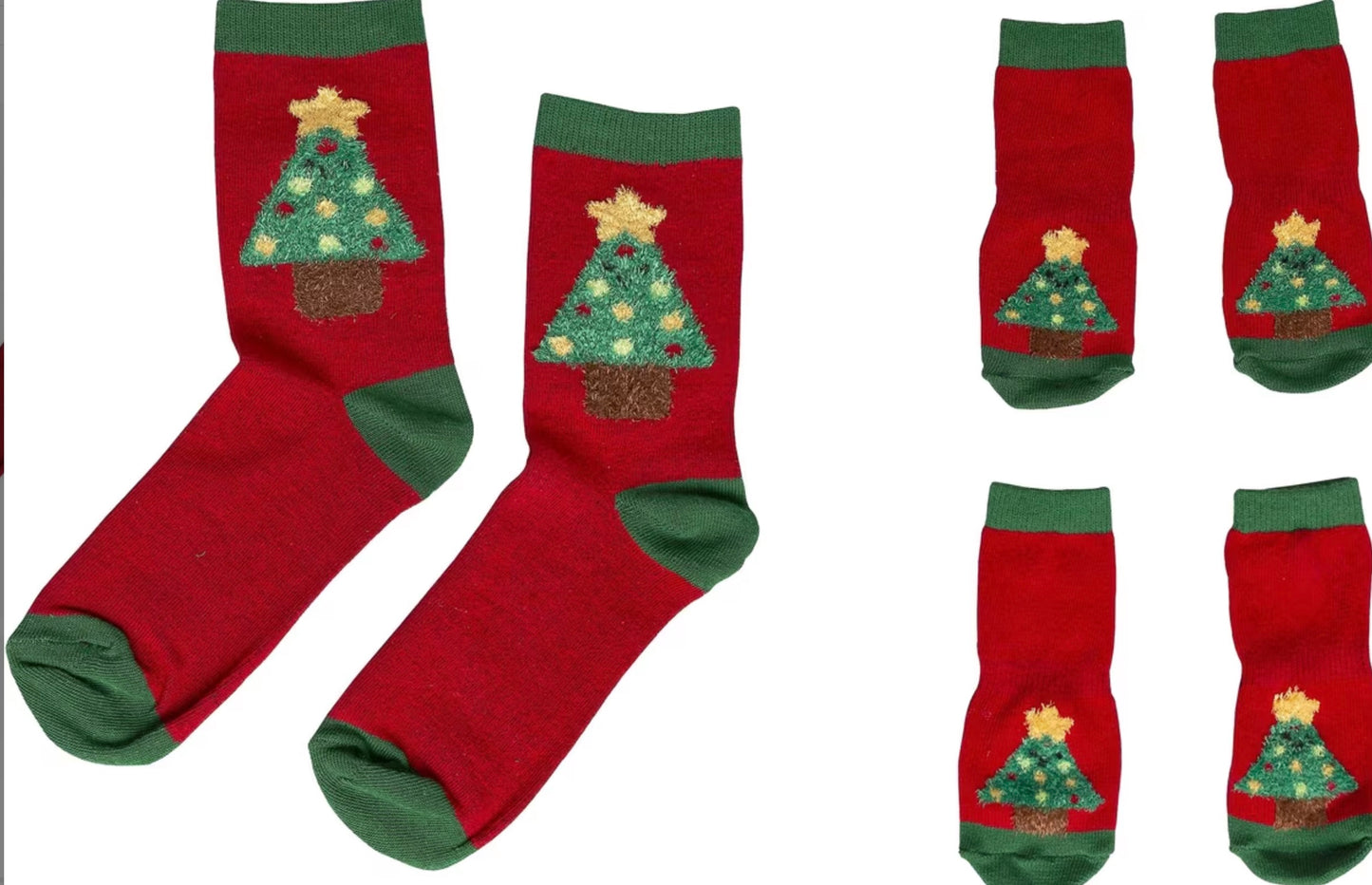Christmas Human and Dog Sock Set Trees M/L