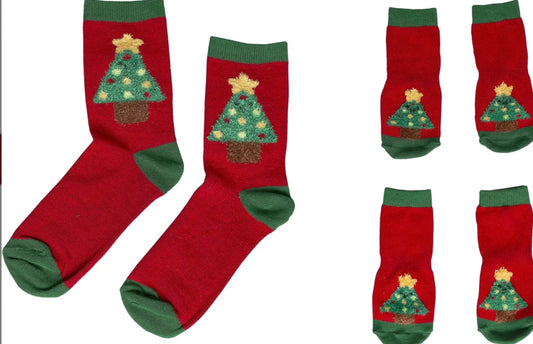 Christmas Human and Dog Sock Set Trees M/L