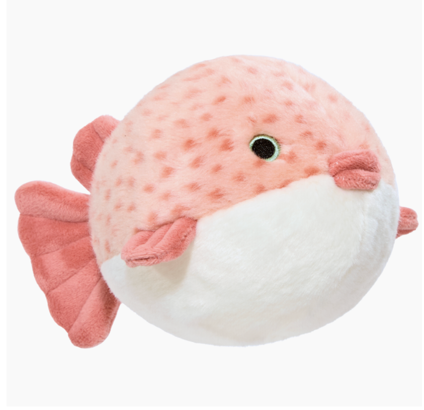 Fluff & Tuff Dottie Puffer Fish Small Plush Dog Toy (Squeakerless)