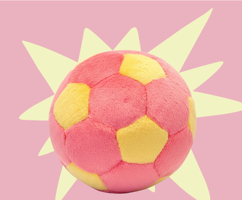 Fluff & Tuff Lemonade Soccer Ball Plush Dog Toy