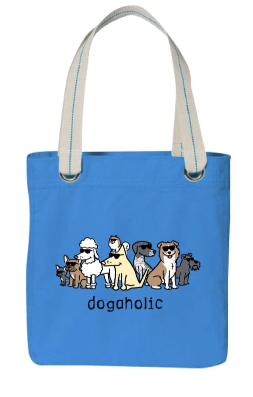 "Dogaholic" - Canvas Tote Bag For Humans-Boats n Barks