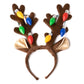 Christmas Jumbo Bulb Antler Light Up Headband For Humans and Dogs