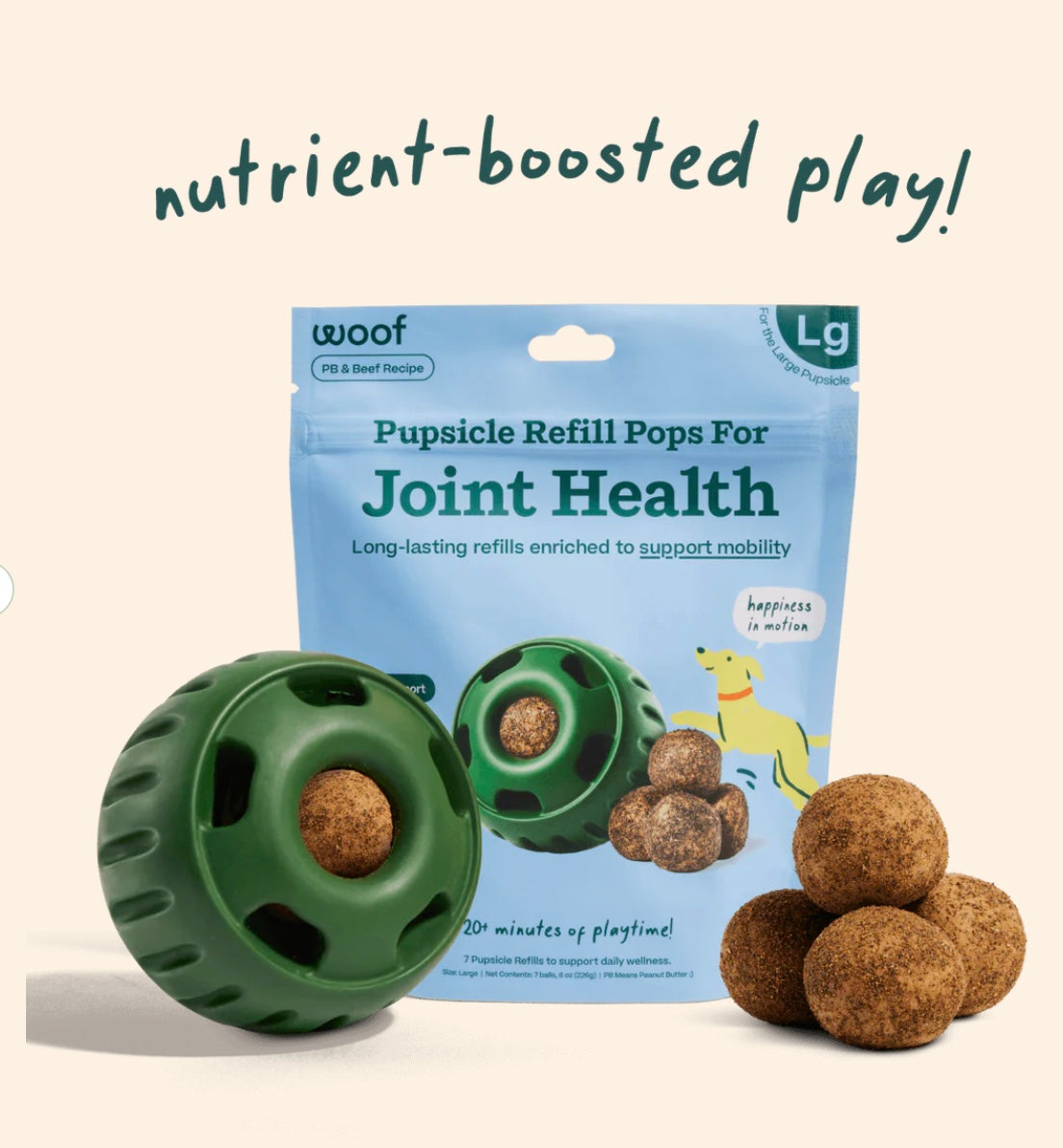 Woof Dog Treat Hip and Joint Health Wellness Pops For Dogs 8oz