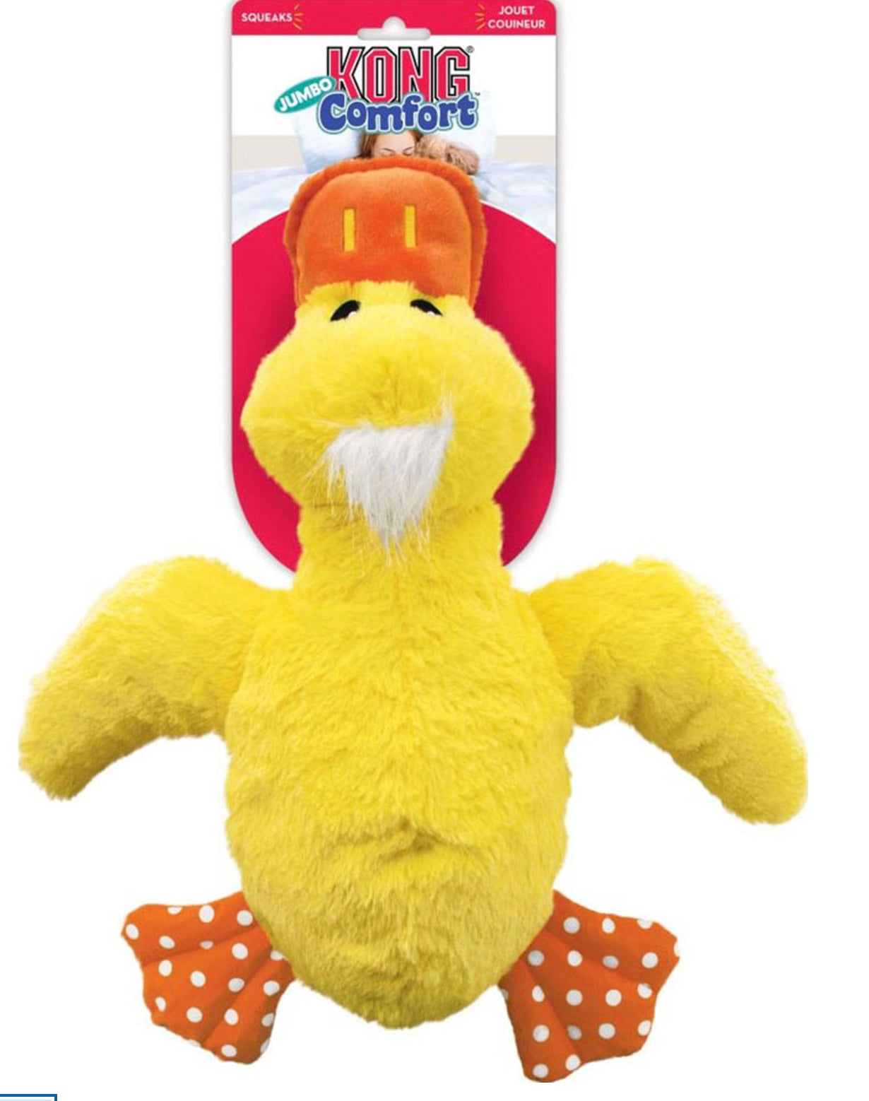 Kong Comfort Duck Toy For Dogs XL Purple or Yellow