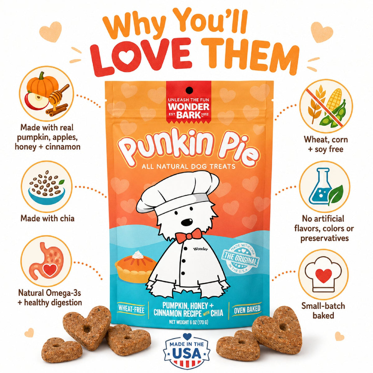 Punkin Pie All Natural Dog Treats 6oz