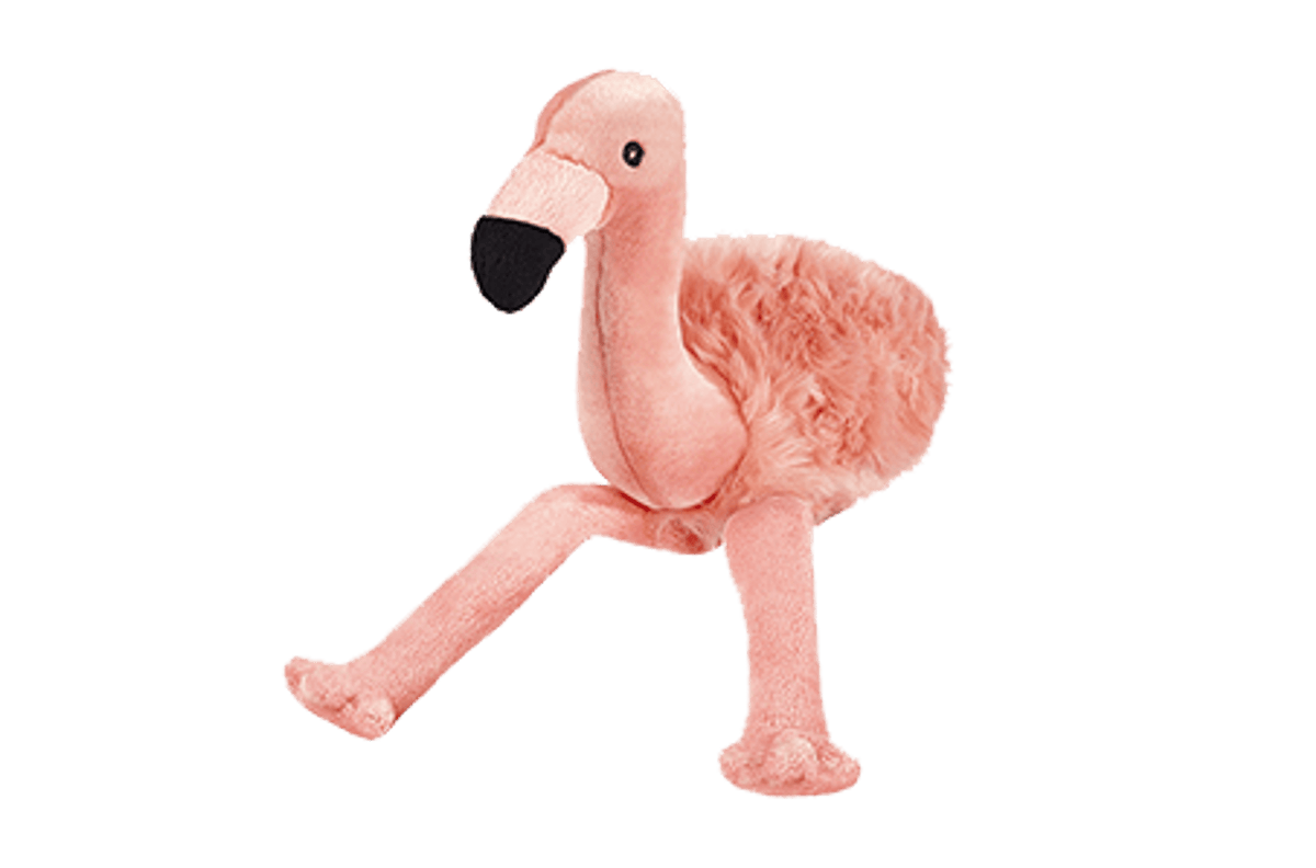 Fluff & Tuff Lola Flamingo Soft Dog Toy with Squeaker Machine Washable 18"-Boats n Barks