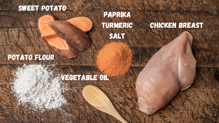 Saint Rocco's Chicken & Sweets (sweet potato) Crumb Free Treats for Dogs 8oz