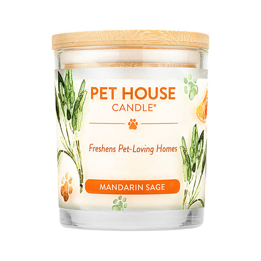 Pet House Candle for Dog Lovers - Mandarin Sage Scent