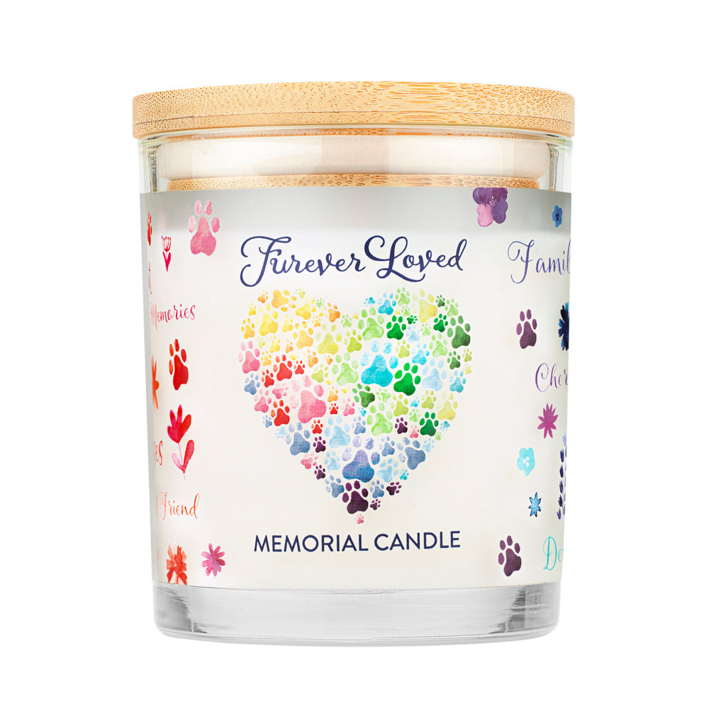 Pet House Candle for Dog Lovers - Furever Loved Memorial Candle Rainbow Bridge