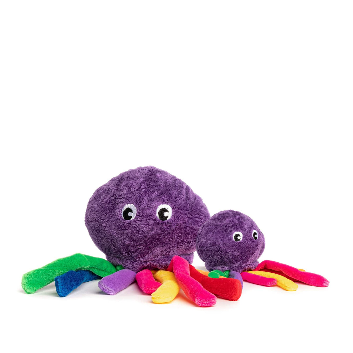 Large Octopus Faball 2 in 1 Dog Toy.   Soft Toy on outside with TPR Squeaker Ball on inside