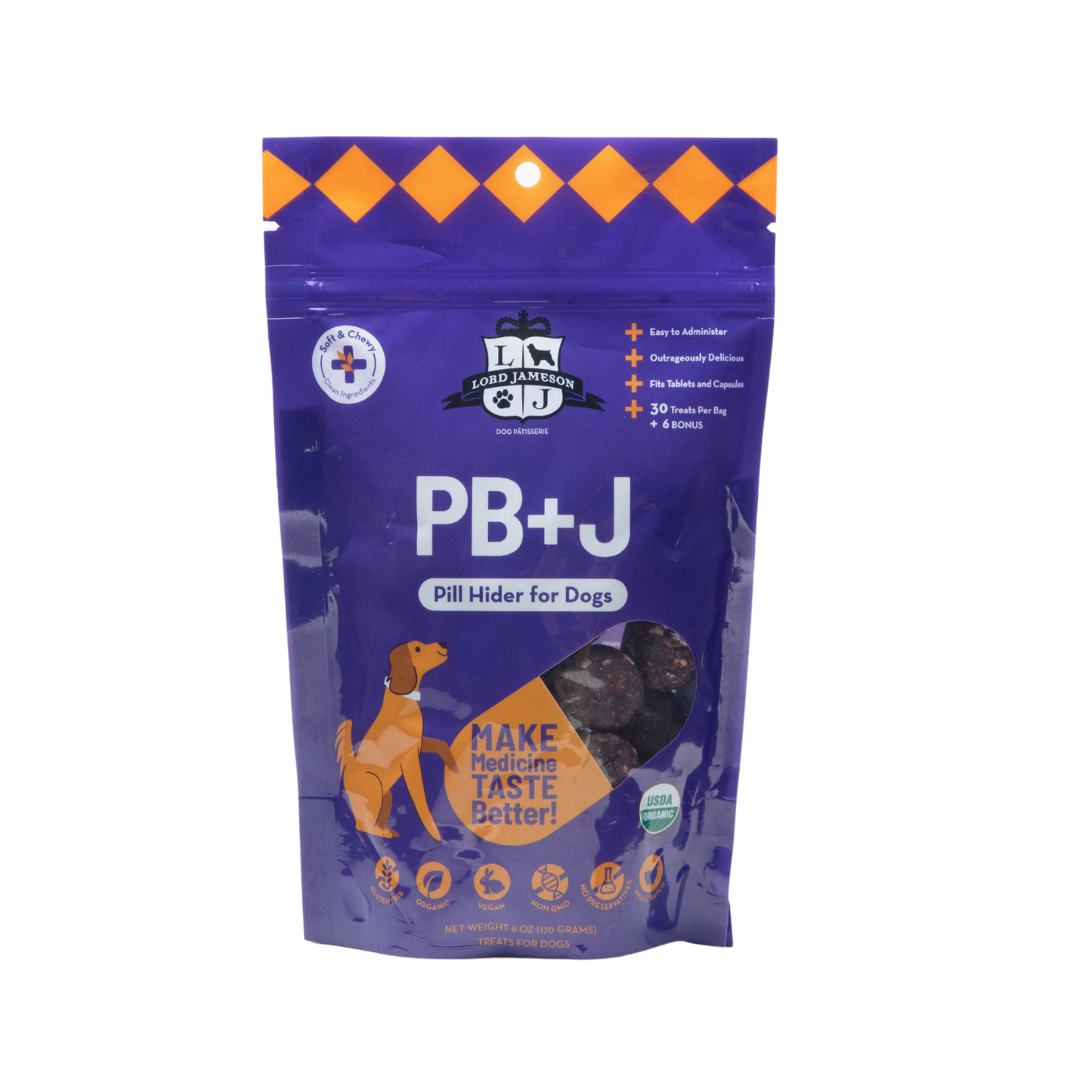 Organic All Natural Pill Hiders PB&J for Dogs NO CHEMICALS