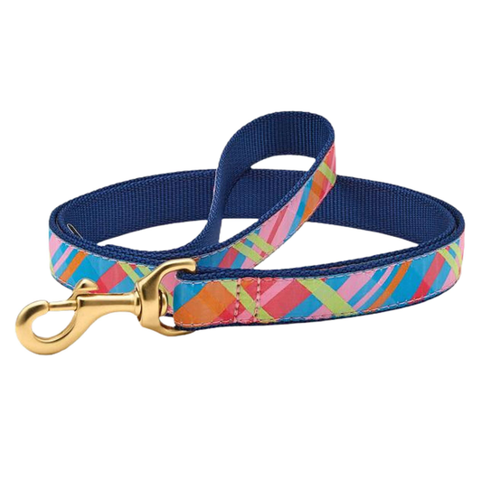 Pink Madras Dog Lead by Up Country