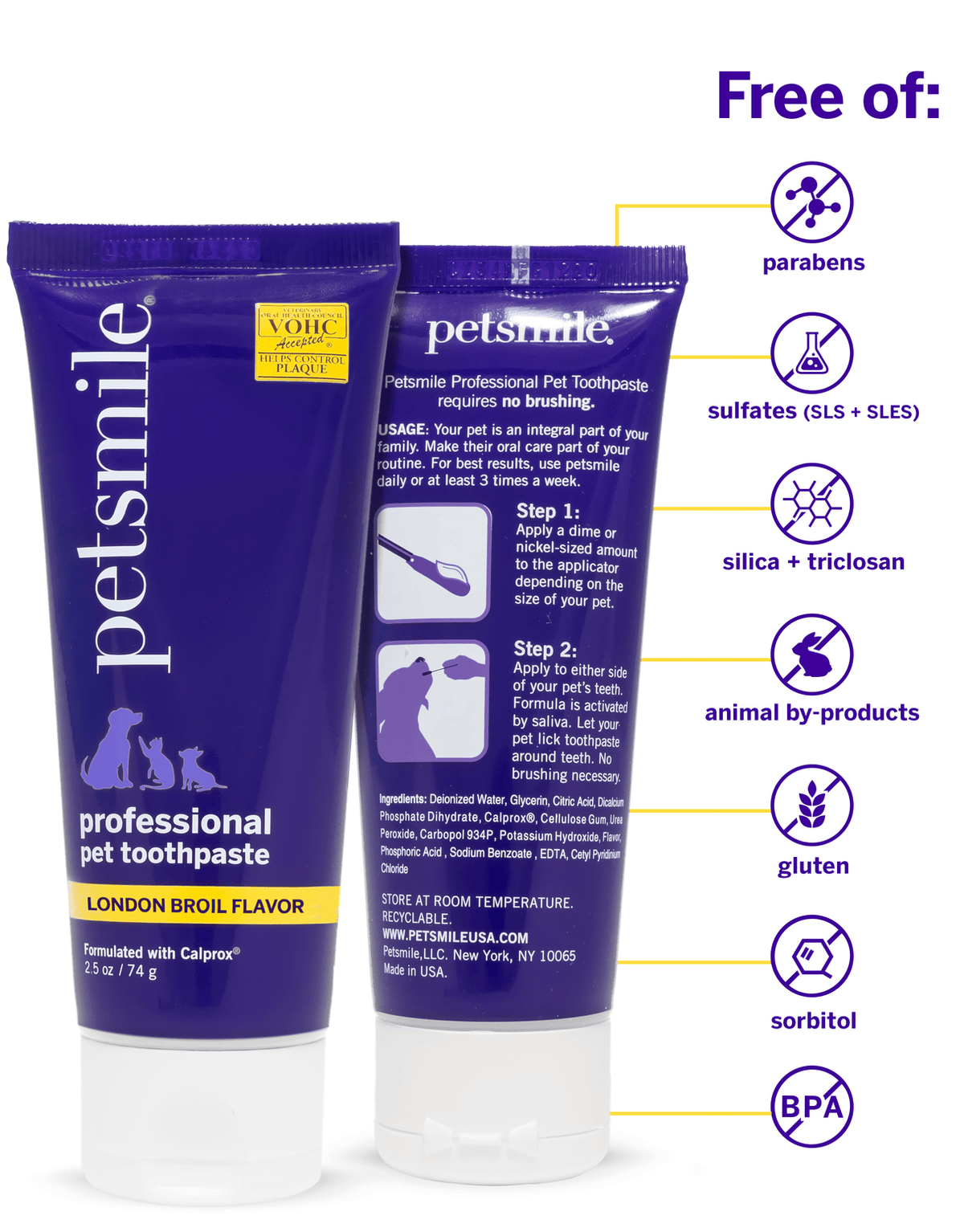 Petsmile Professional Dog Toothpaste Only Toothpaste accepted by Veterinary Oral Health Council (VOHC) LONDON BROIL-Boats n Barks