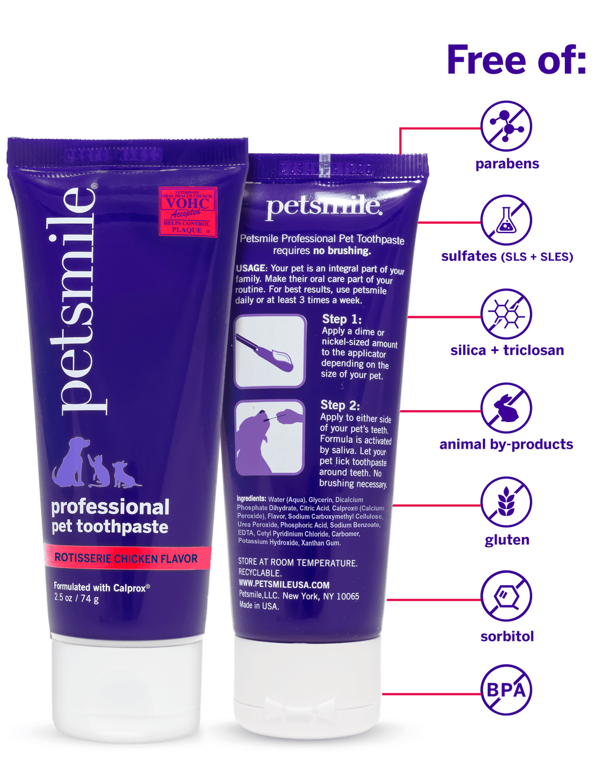 Petsmile Professional Dog Toothpaste Only Toothpaste accepted by Veterinary Oral Health Council (VOHC) ROTISSERIE CHICKEN-Boats n Barks