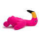 Twisty Flamingo 5ft Long Dog Toy with Crinkles and Squeakers