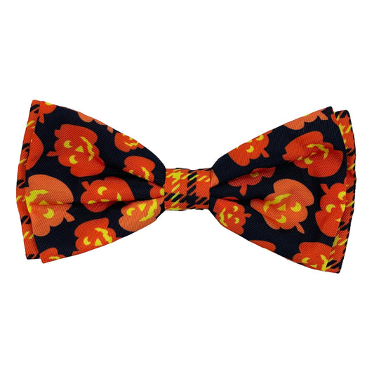 Halloween Pumpkin Bow Tie for Dogs attaches to Collar with Velcro