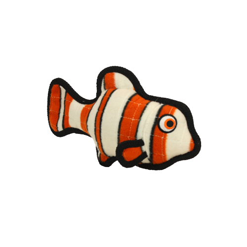 Tuffy Orange Fish Durable Soft Dog Toy with Squeaker