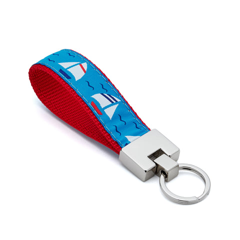 Key Ring Wristlet -  Fits over Most Wrists - Under Sail