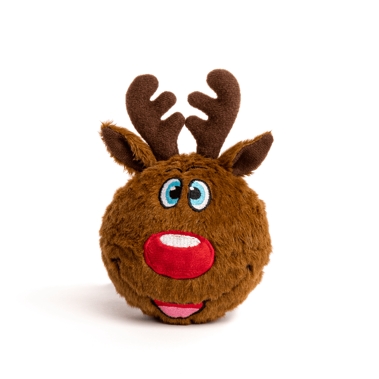 Christmas Fab Dog Reindeer Ball for Dogs Spiky TPR Ball Large 4"