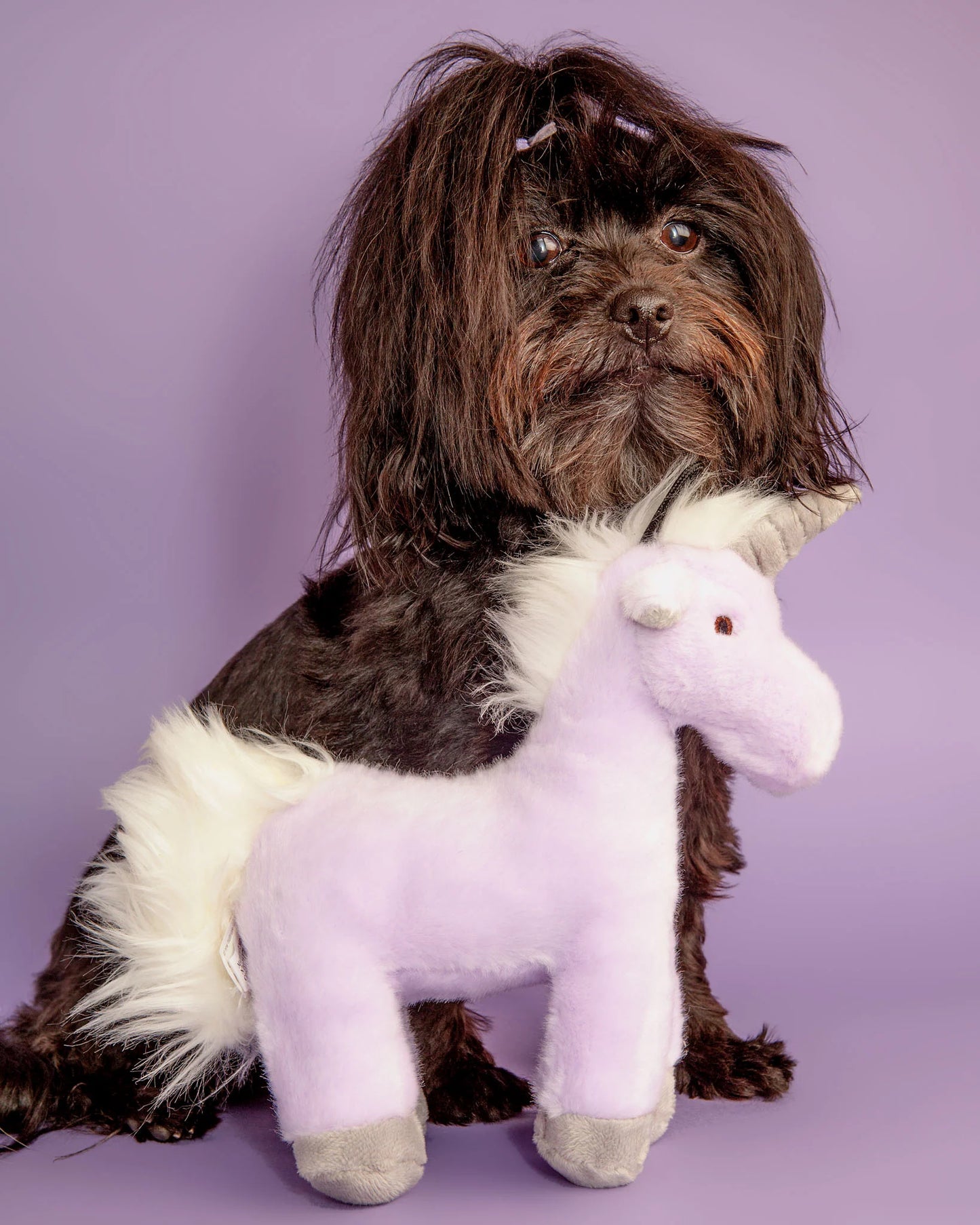 Fluff & Tuff Violet Unicorn - Medium Plush Dog Toy