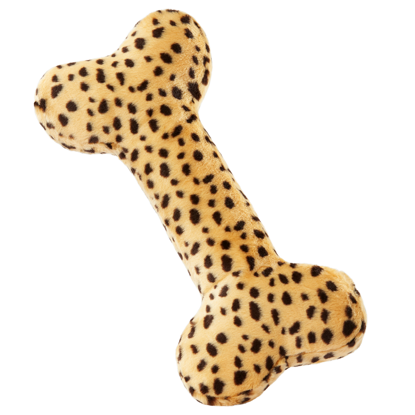 Fluff & Tuff XL Cheetah Bone Dog Toy with Squeaker Machine Washable