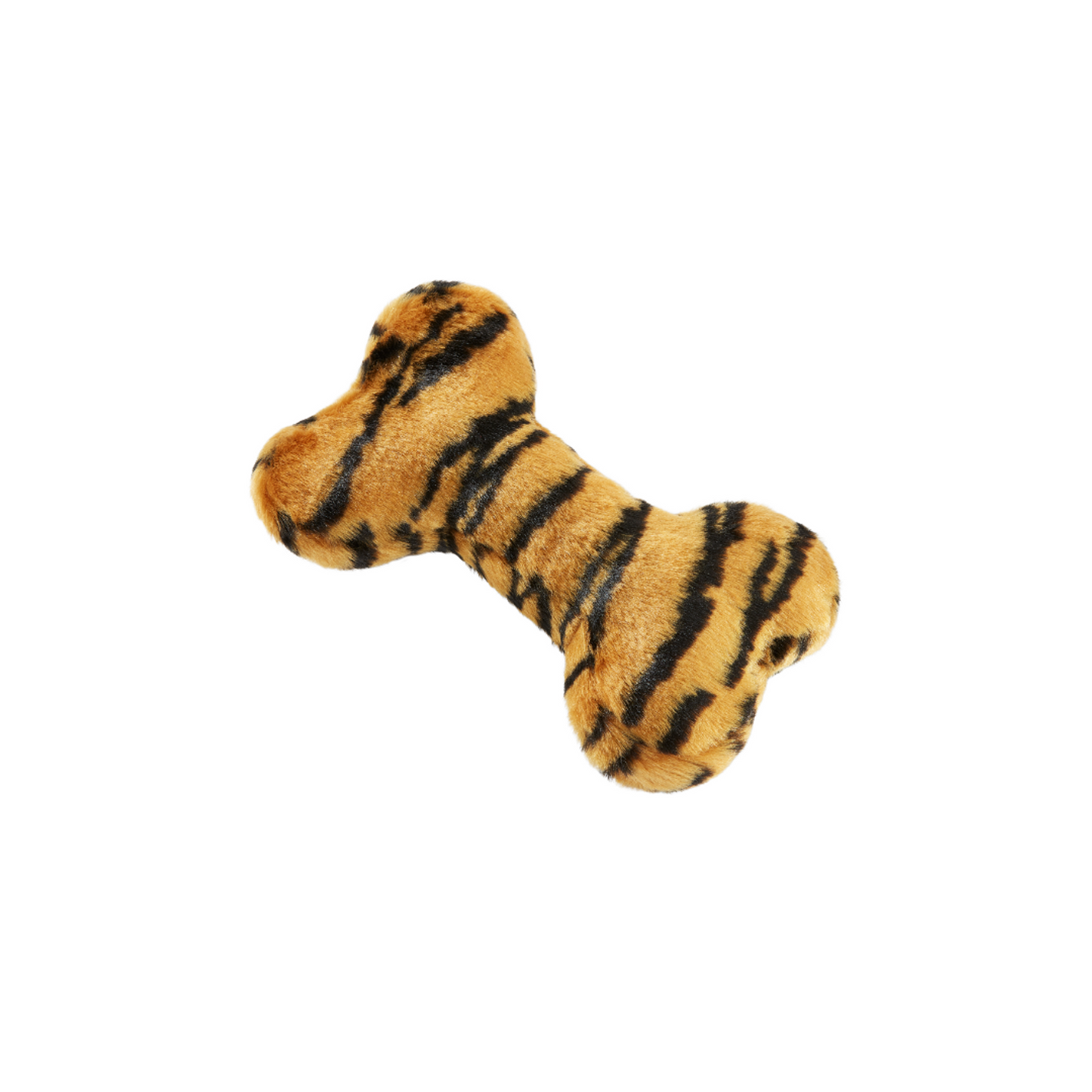 Fluff & Tuff Tiger Bone Medium Dog Toy with Squeaker Machine Washable